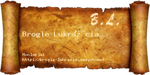 Brogle Lukrécia névjegykártya